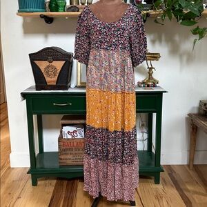 100% Rayon Tiered Maxi Dress